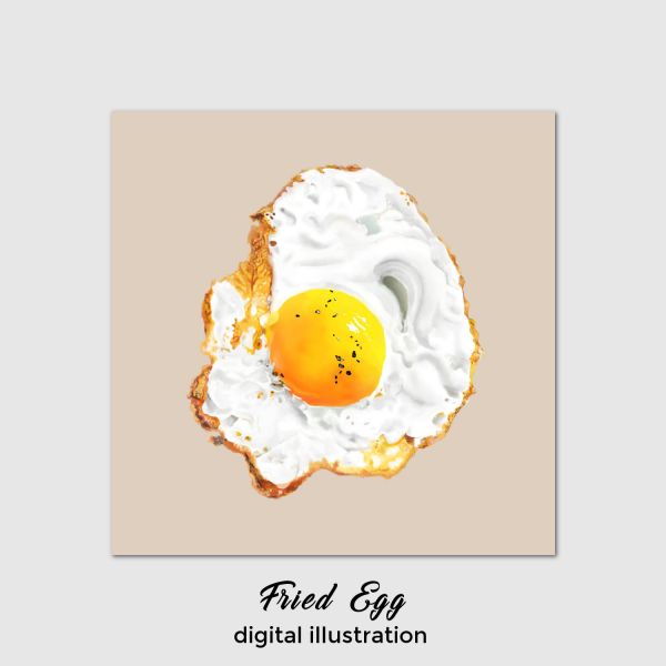 Uovo fritto - Illustrazione digitale - Elisa Neri